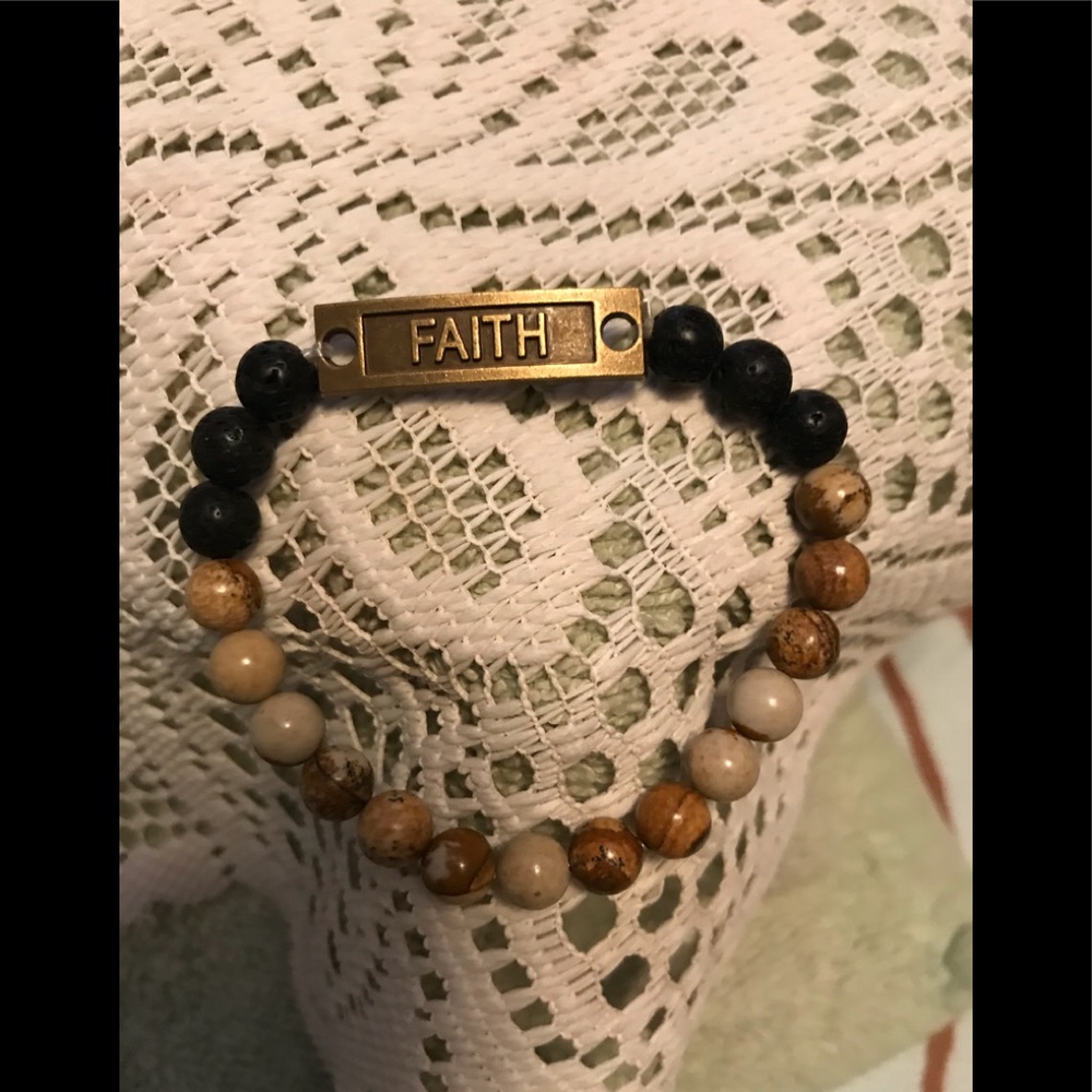 Lava rock bracelet.